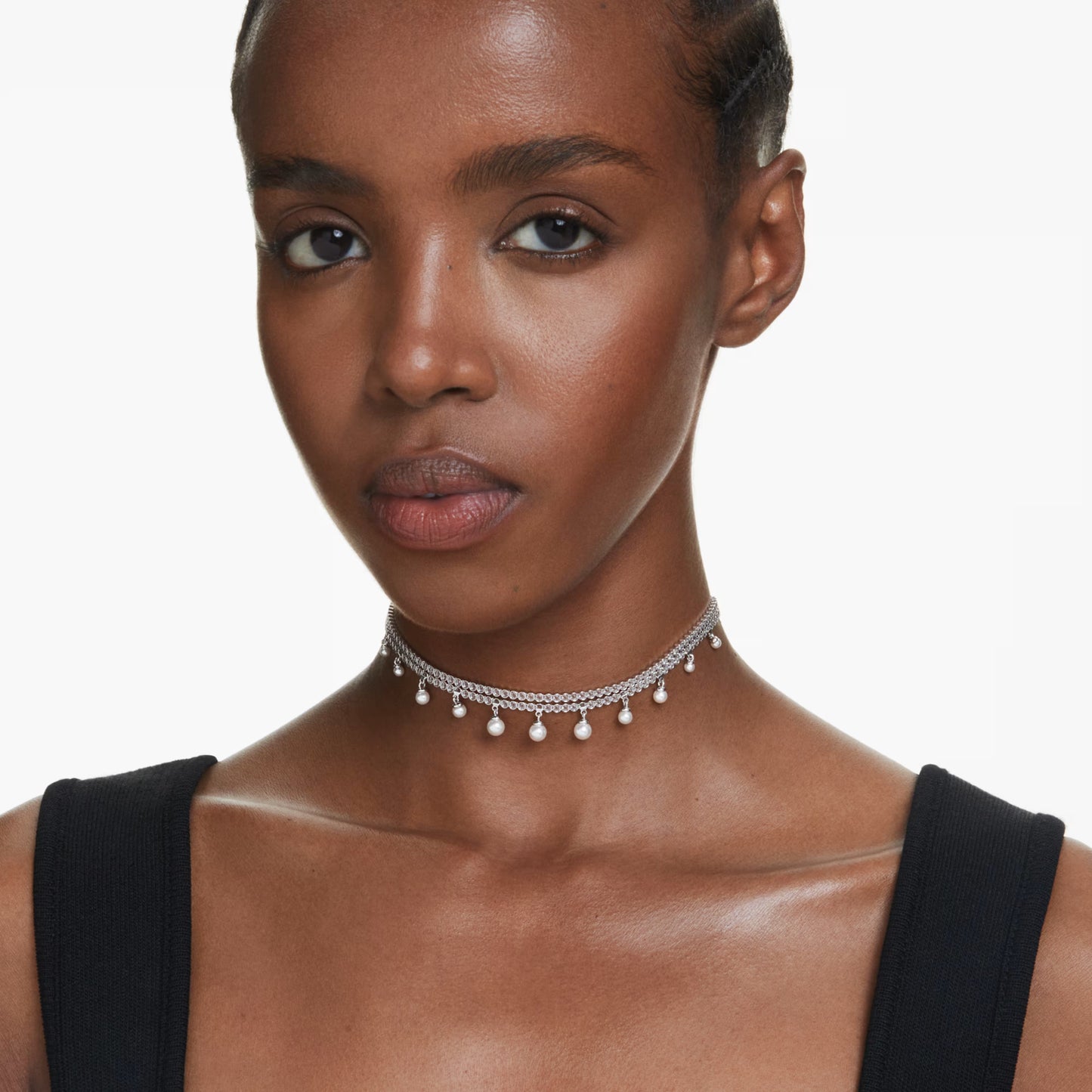 Girocollo Ariana Grande x Swarovski Crystal Pearl, Taglio Round, Bianco, Placcato rodio 5720865