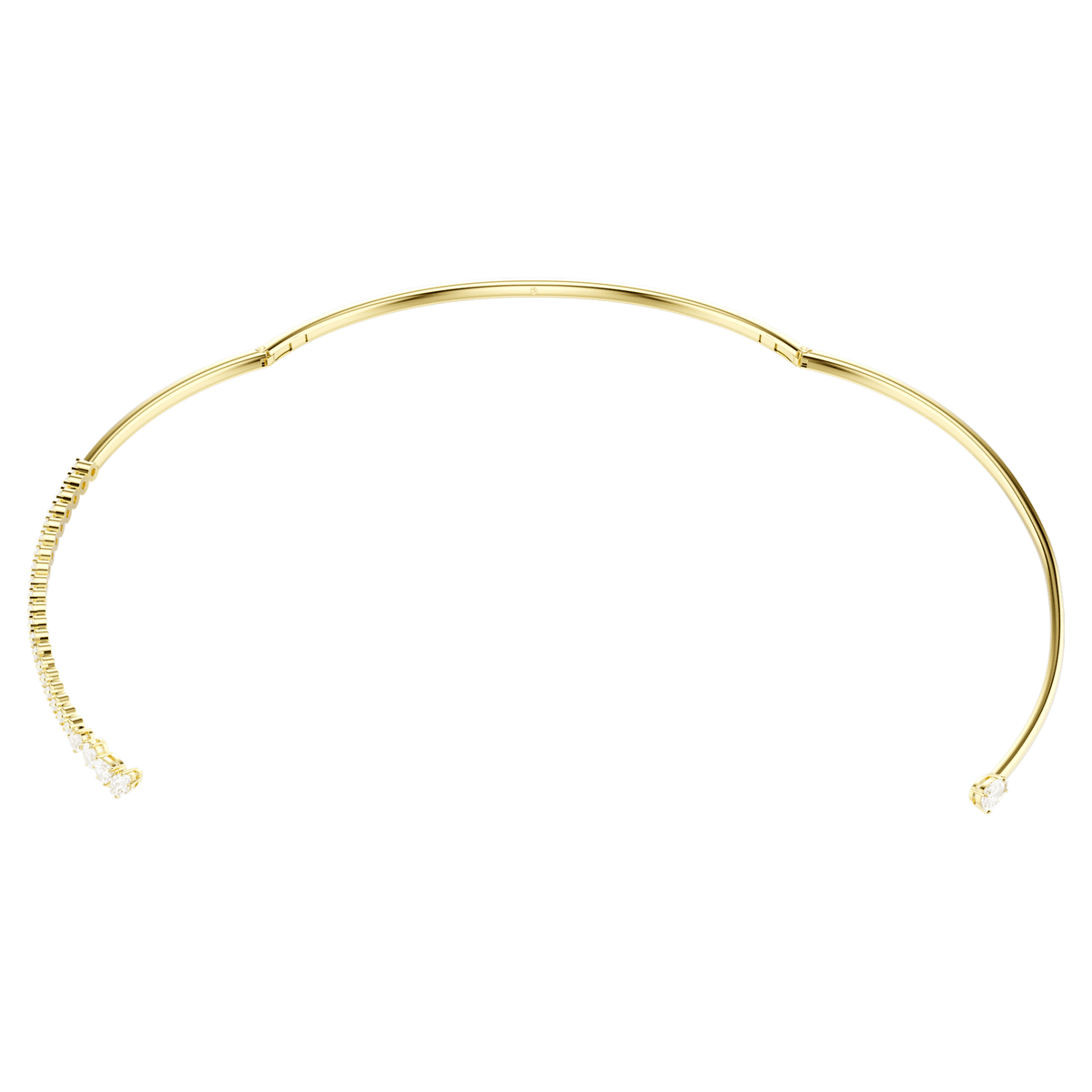 Collana Mesmera Torc, Taglio misto, Bianca, Placcato oro 18K - M
