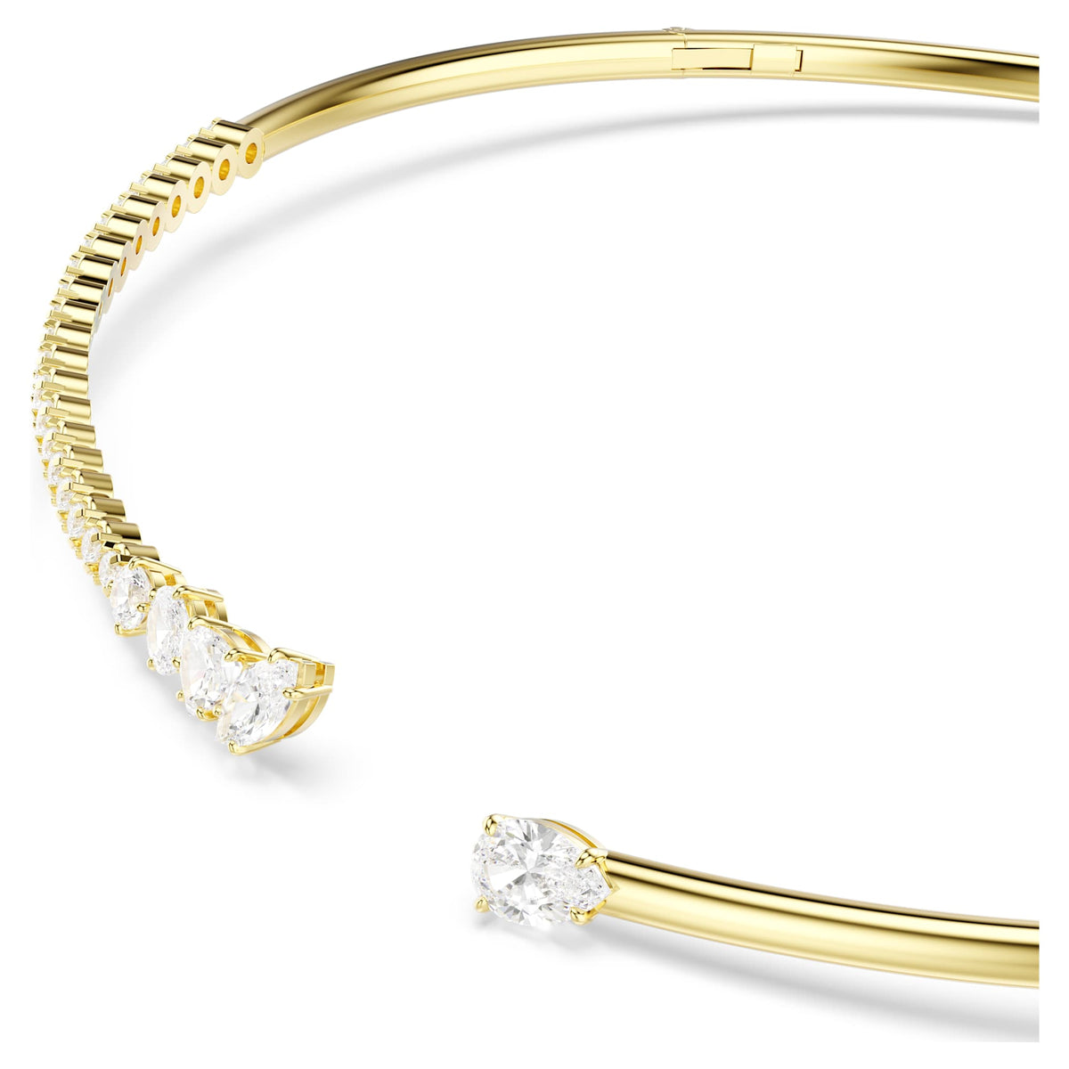 Collana Mesmera Torc, Taglio misto, Bianca, Placcato oro 18K - M