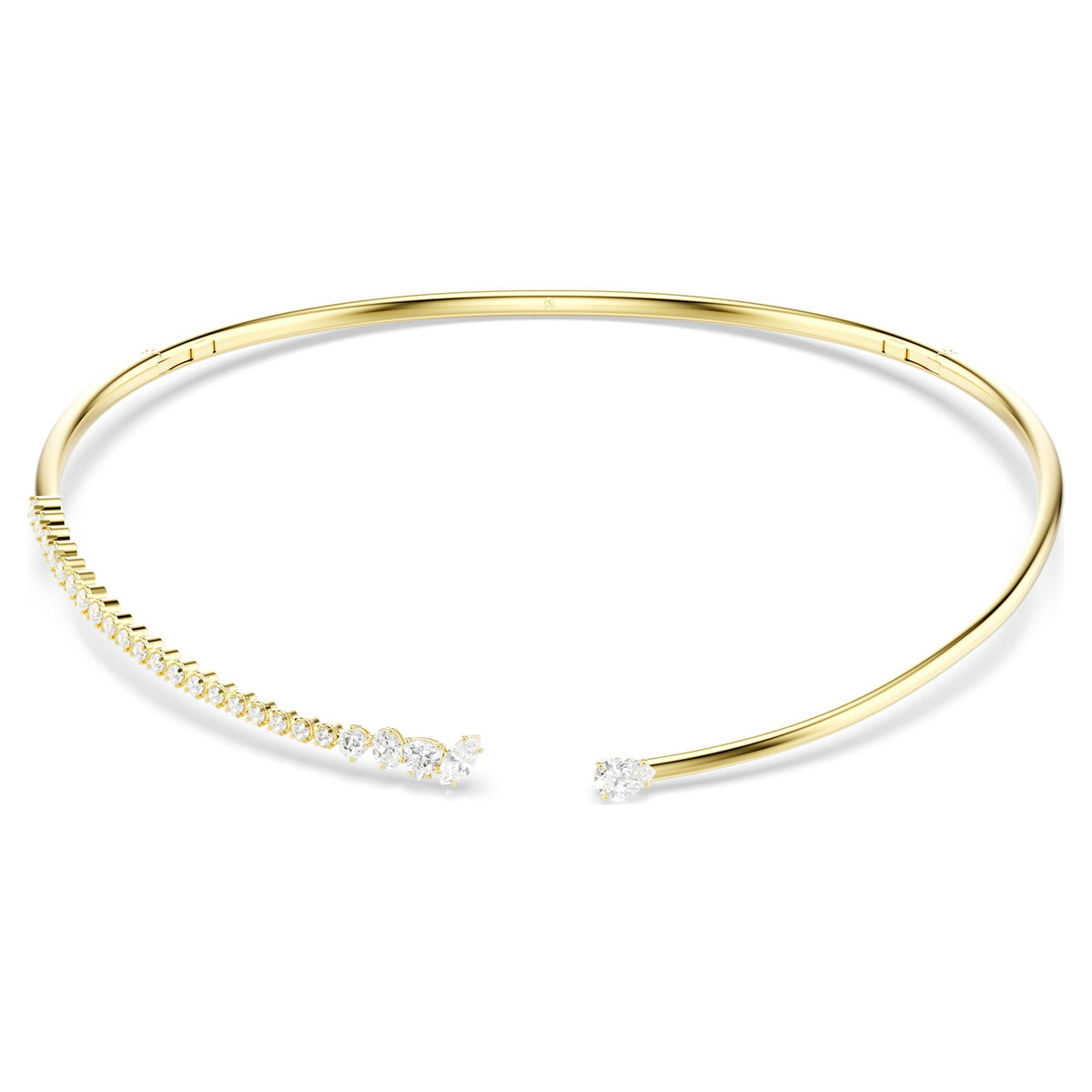 Collana Mesmera Torc, Taglio misto, Bianca, Placcato oro 18K - M