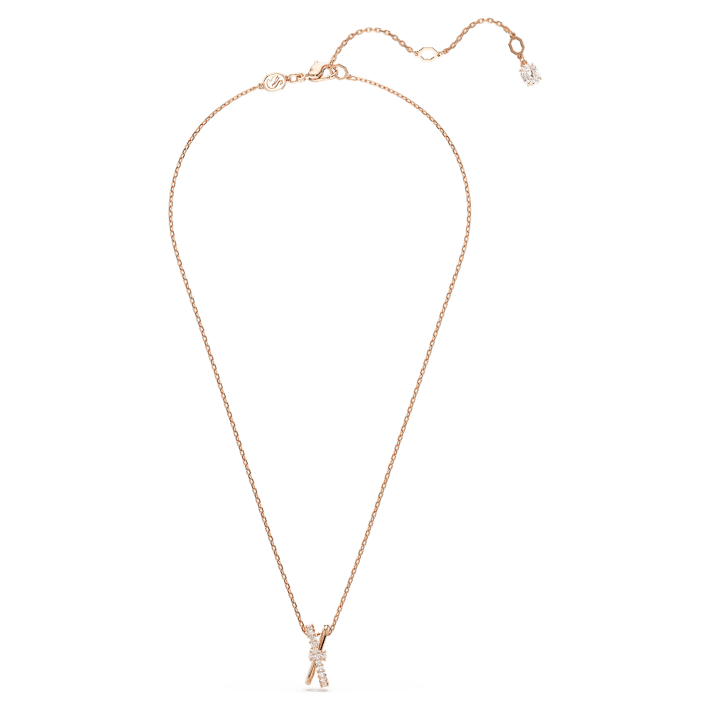 Pendente Hyperbola, Taglio misto, Twist, Bianco, Finitura oro rosa 18K