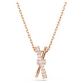 Pendente Hyperbola, Taglio misto, Twist, Bianco, Finitura oro rosa 18K