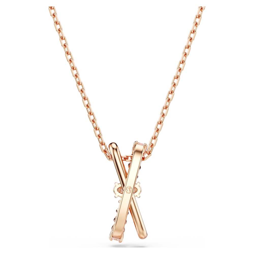 Pendente Hyperbola, Taglio misto, Twist, Bianco, Finitura oro rosa 18K