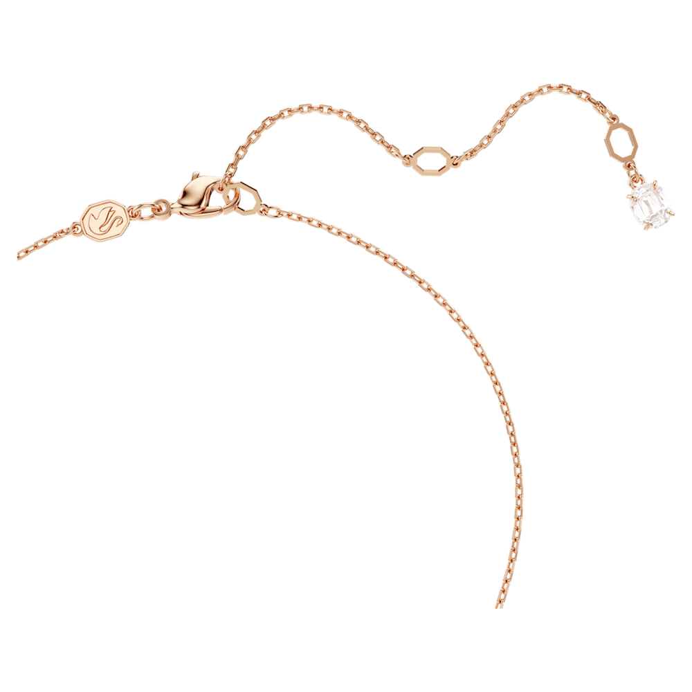 Pendente Hyperbola, Taglio misto, Twist, Bianco, Finitura oro rosa 18K