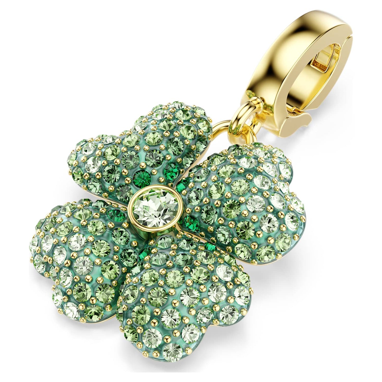 Charm Idyllia, Quadrifoglio, Verde, Placcato oro - foto 3