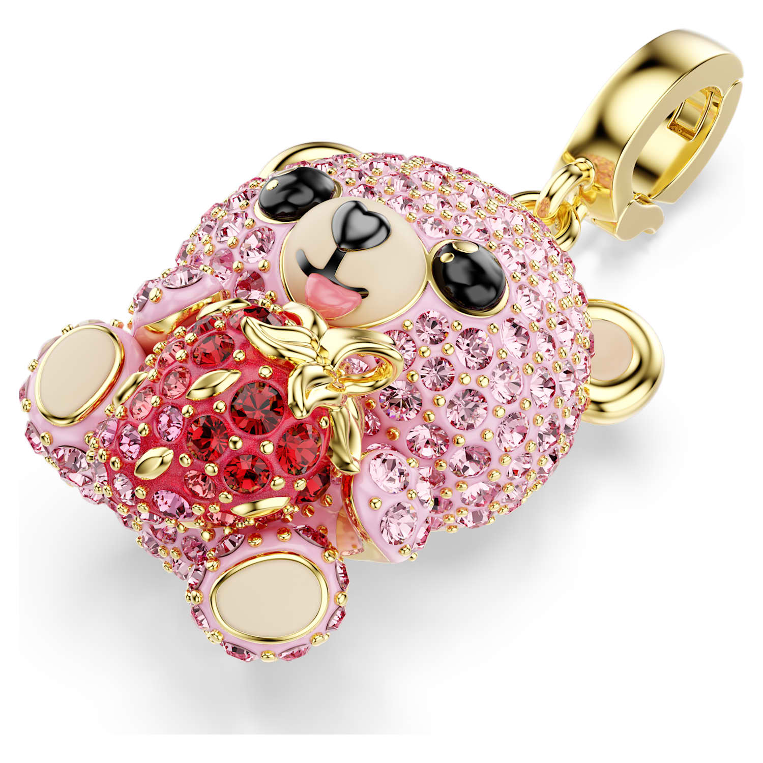 Charm Idyllia, Taglio misto, Orsetto, Rosa chiaro, Placcato oro - foto 3