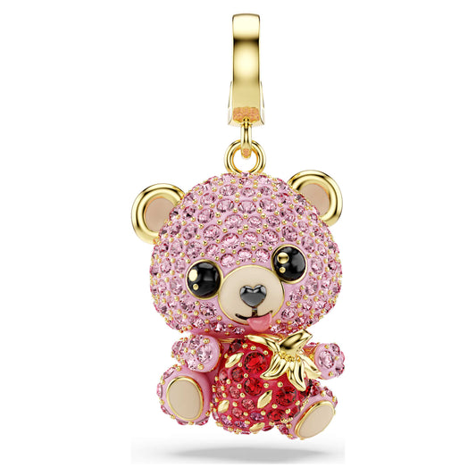 Charm Idyllia, Taglio misto, Orsetto, Rosa chiaro, Placcato oro - foto 2