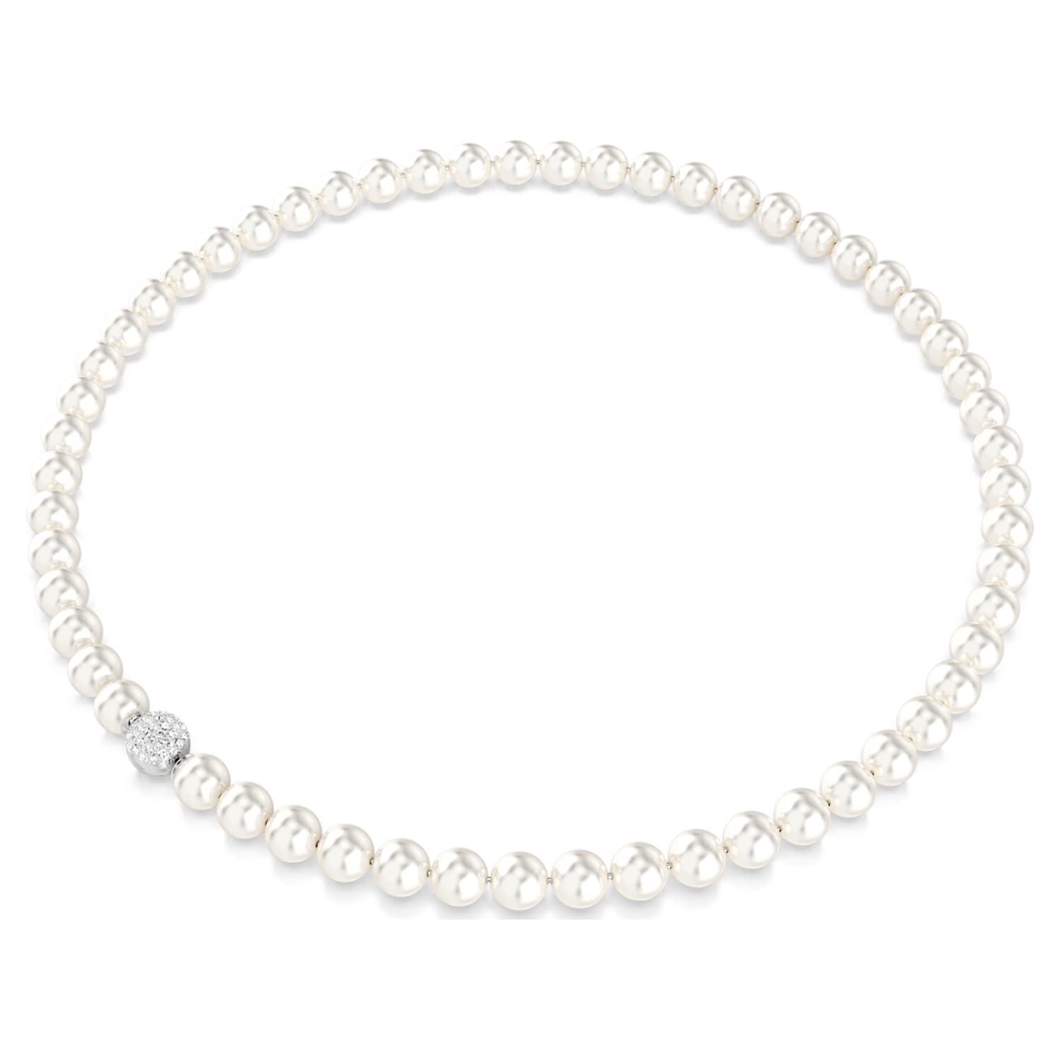 Collana all-around Matrix, Perle, Magnetica, Bianco, Placcato rodio - foto 5