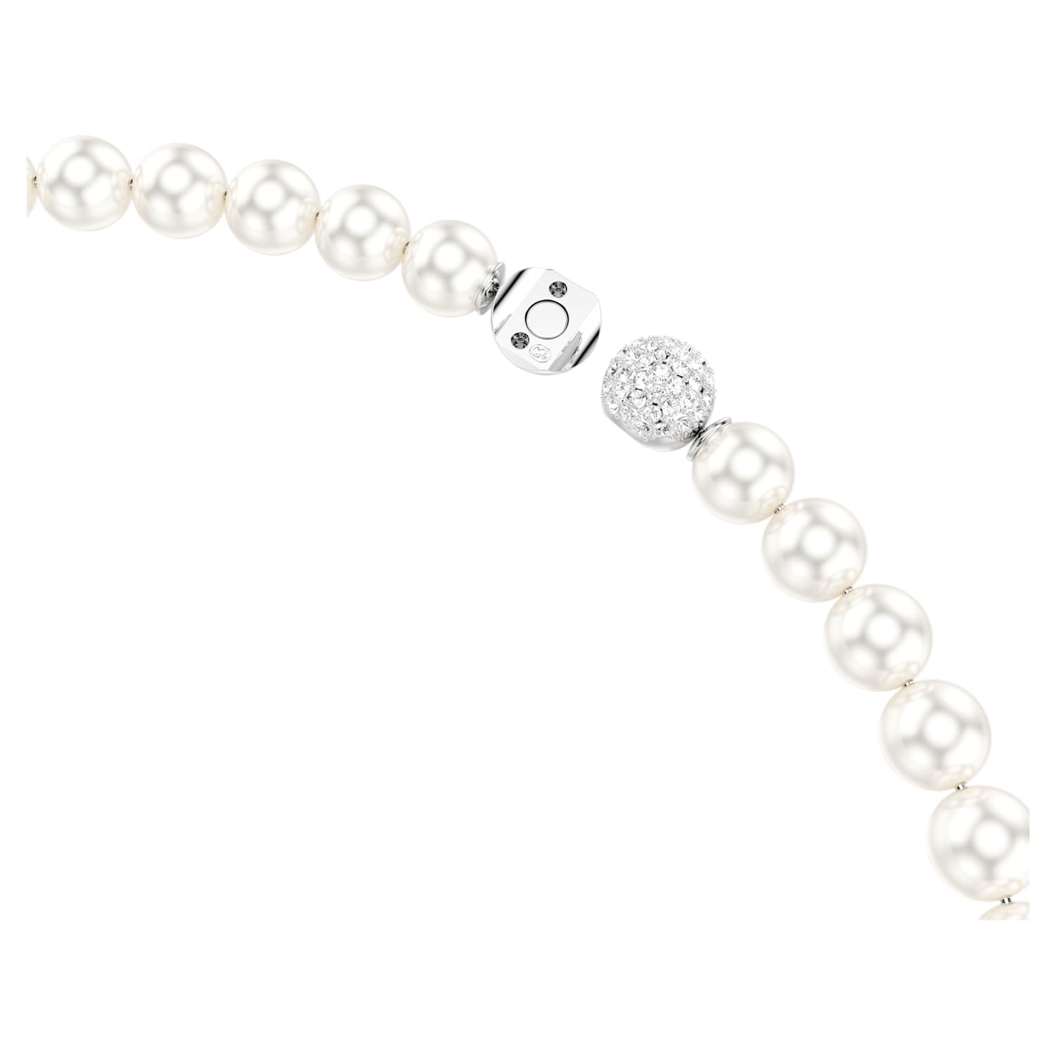 Collana all-around Matrix, Perle, Magnetica, Bianco, Placcato rodio - foto 4