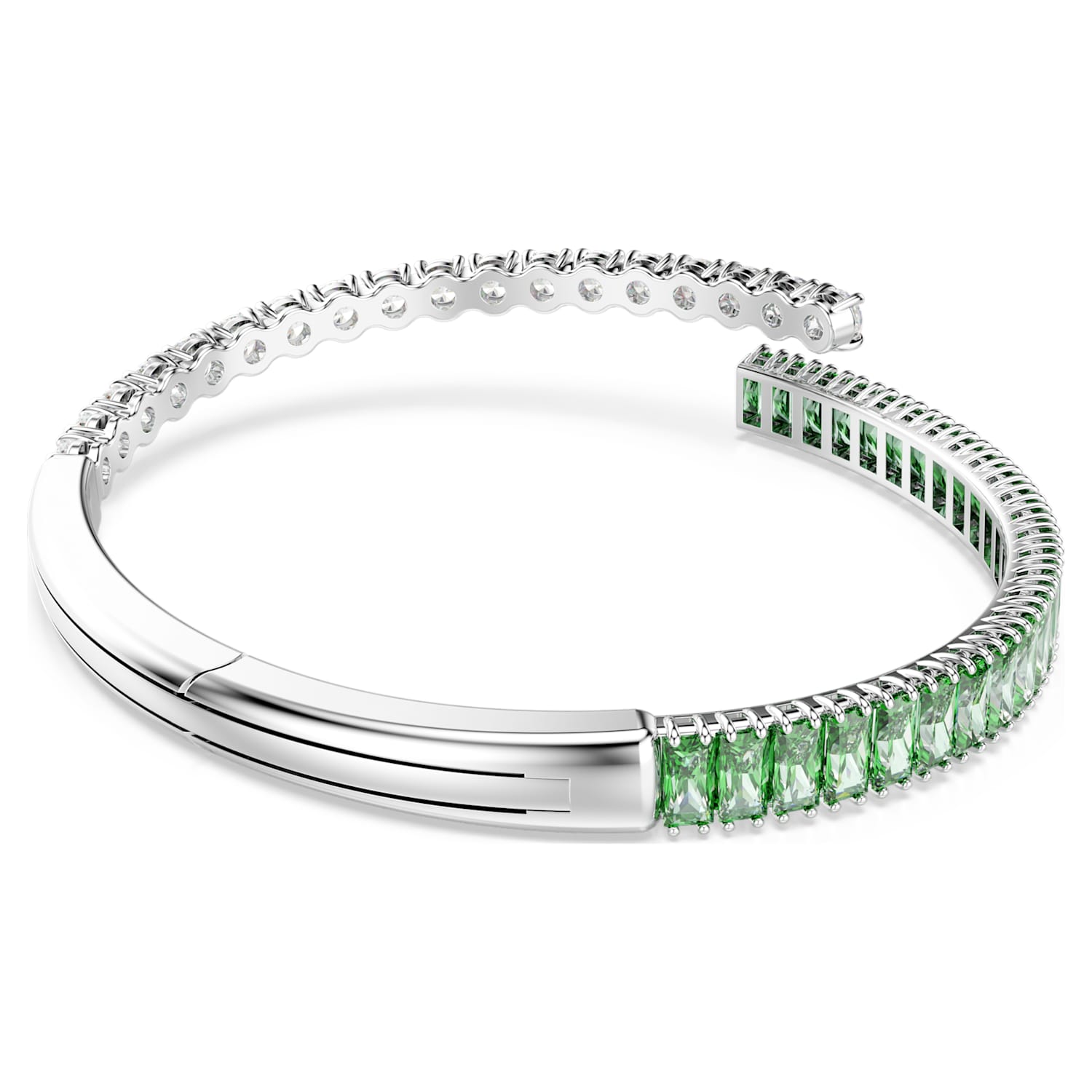 Bangle Matrix, Taglio misto, Verde smeraldo, Placcato rodio - foto 5