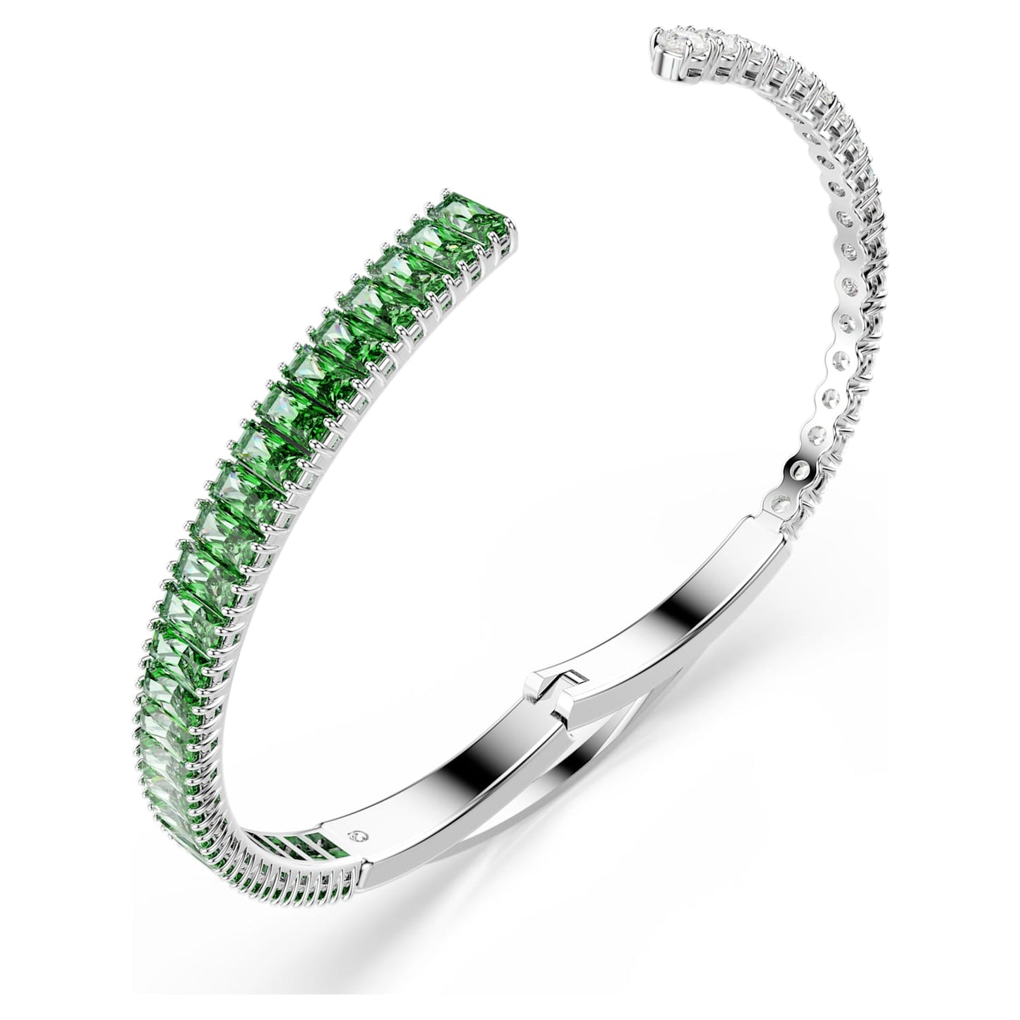 Bangle Matrix, Taglio misto, Verde smeraldo, Placcato rodio - foto 4