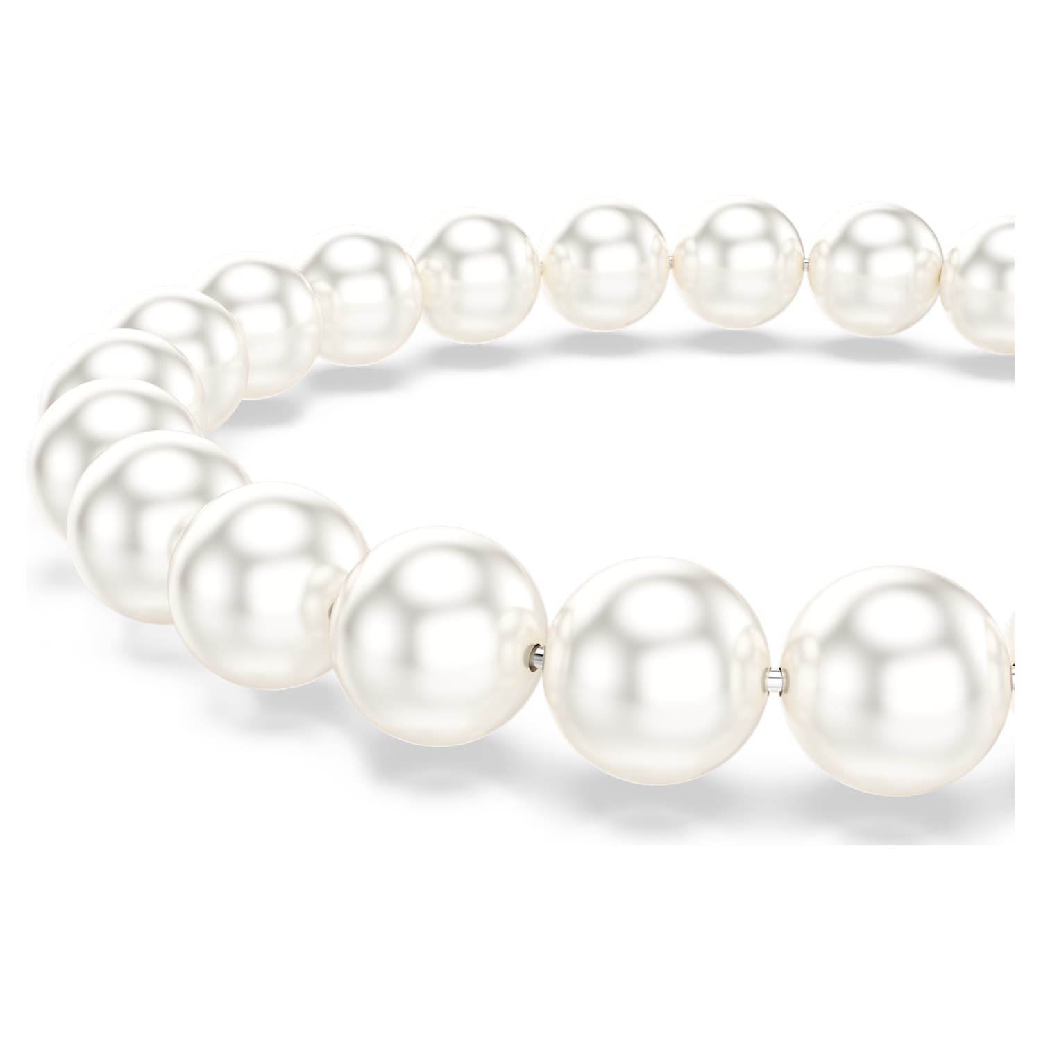 Bracciale Matrix, Perle, Magnetico, Bianco, Placcato rodio - foto 3