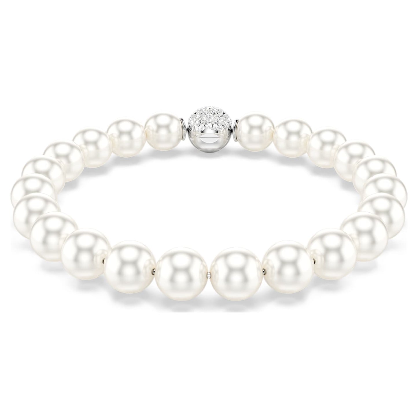 Bracciale Matrix, Perle, Magnetico, Bianco, Placcato rodio - foto 2