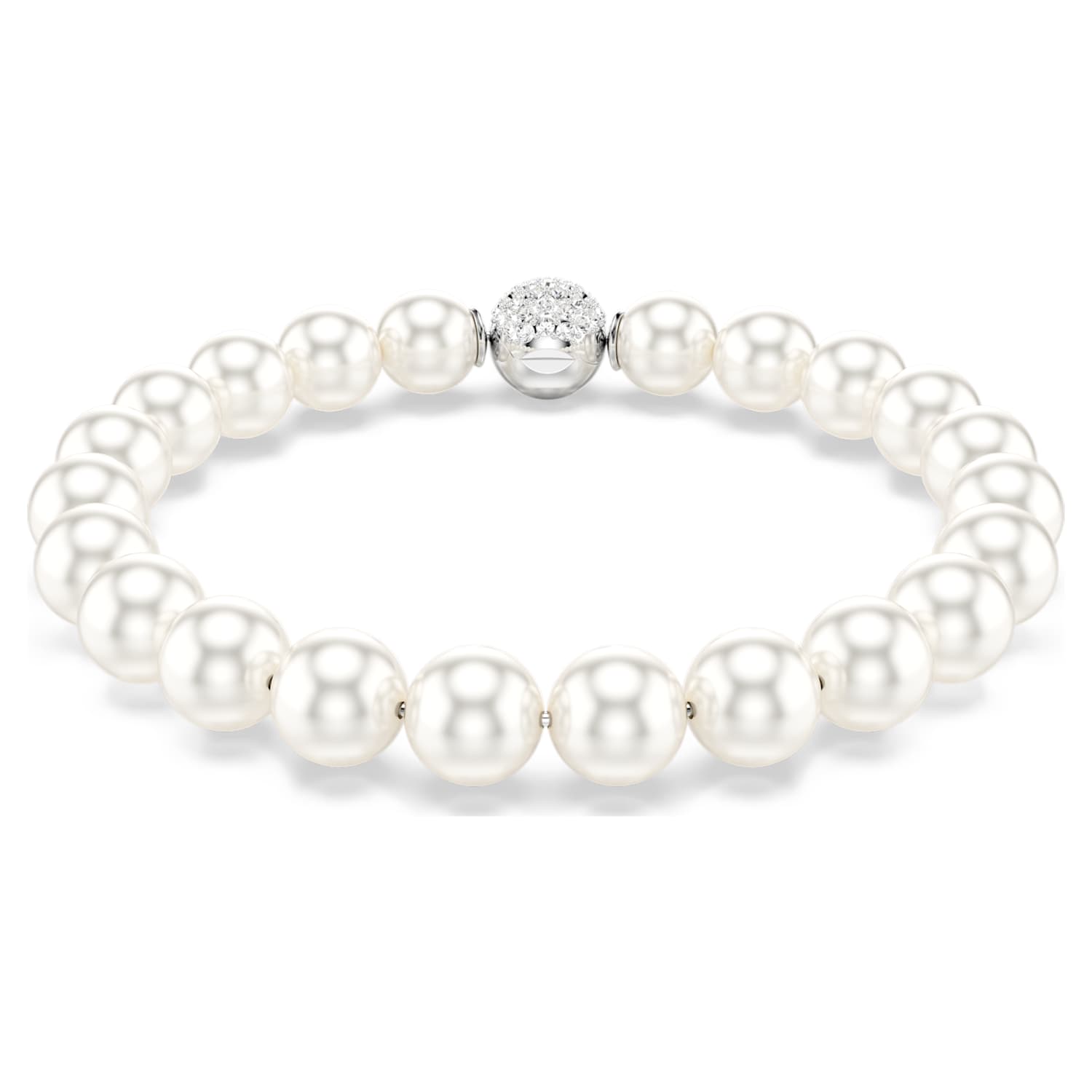 Bracciale Matrix, Perle, Magnetico, Bianco, Placcato rodio - foto 2
