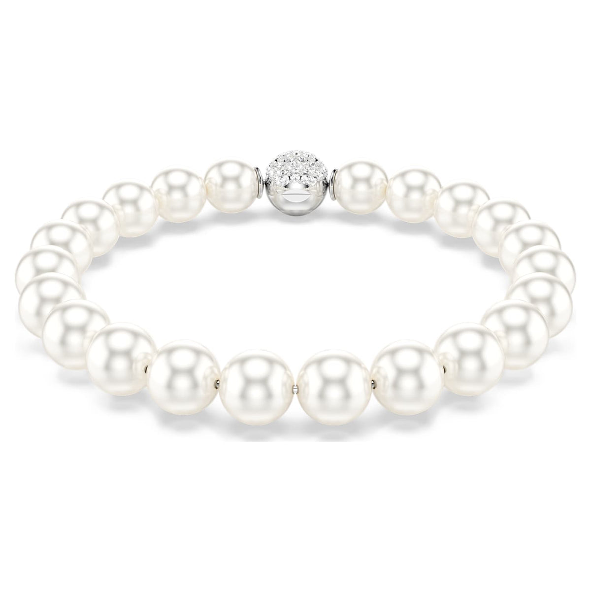 Bracciale Matrix, Perle, Magnetico, Bianco, Placcato rodio - foto 2