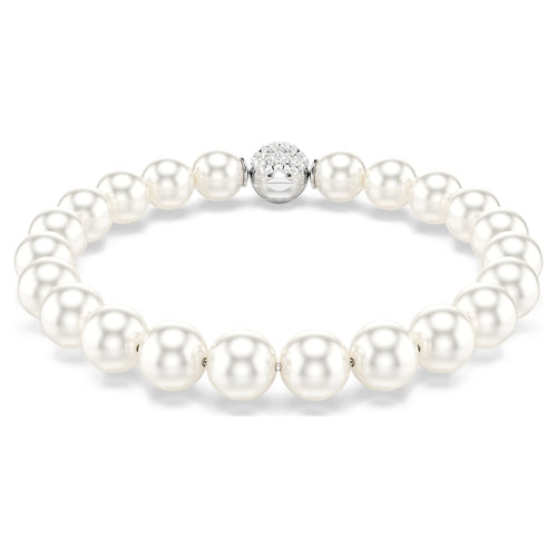 Bracciale Matrix, Perle, Magnetico, Bianco, Placcato rodio - foto 2
