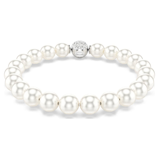 Bracciale Matrix, Perle, Magnetico, Bianco, Placcato rodio - foto 2