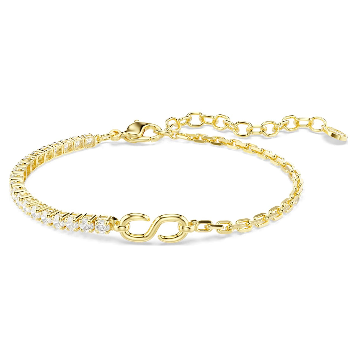 Bracciale a catena Matrix, Bianco, Placcato oro