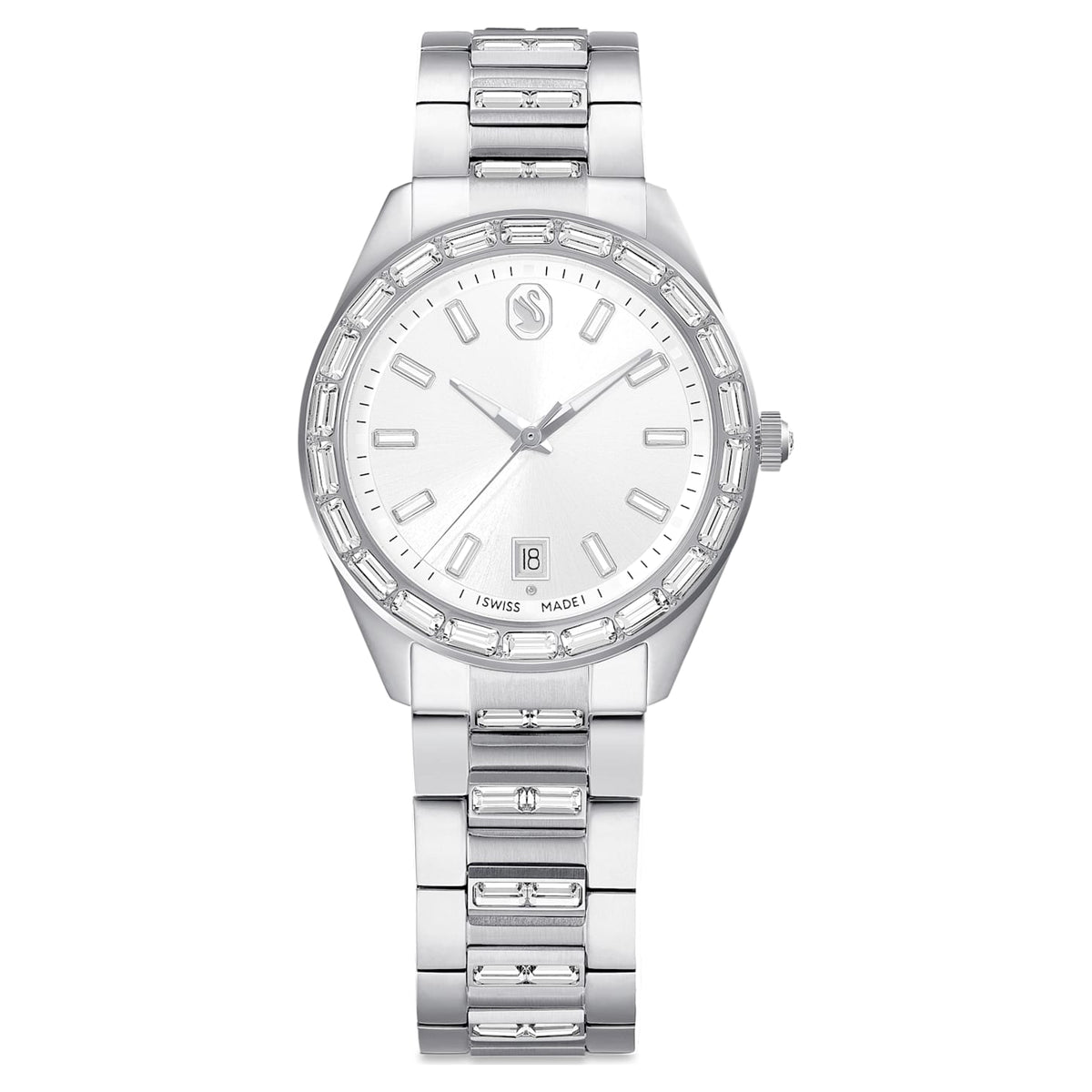 Orologio Matrix Date, Cassa in acciaio, Grigio/Bianco