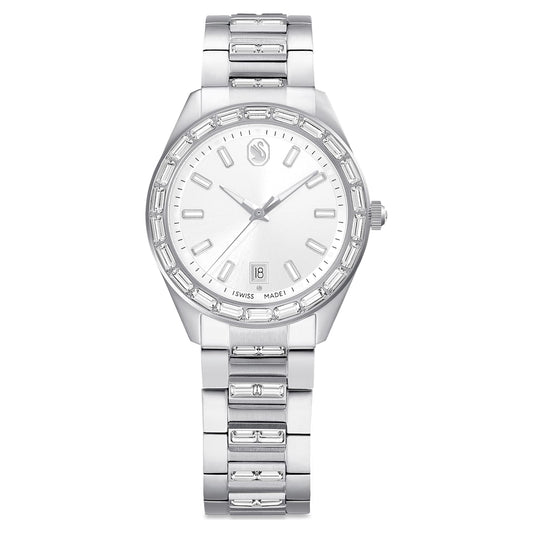 Orologio Matrix Date, Cassa in acciaio, Grigio/Bianco
