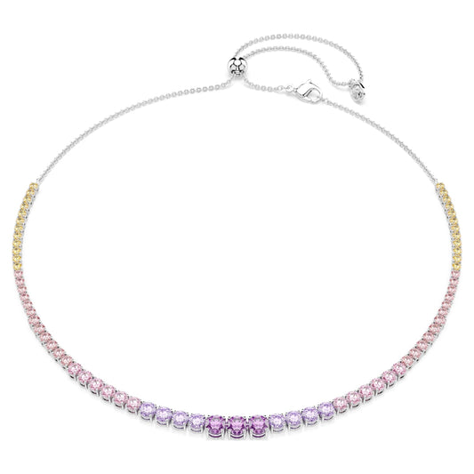 Collana Matrix, Sfumatura di tagli Round, Multicolore, Placcato rodio - foto 2