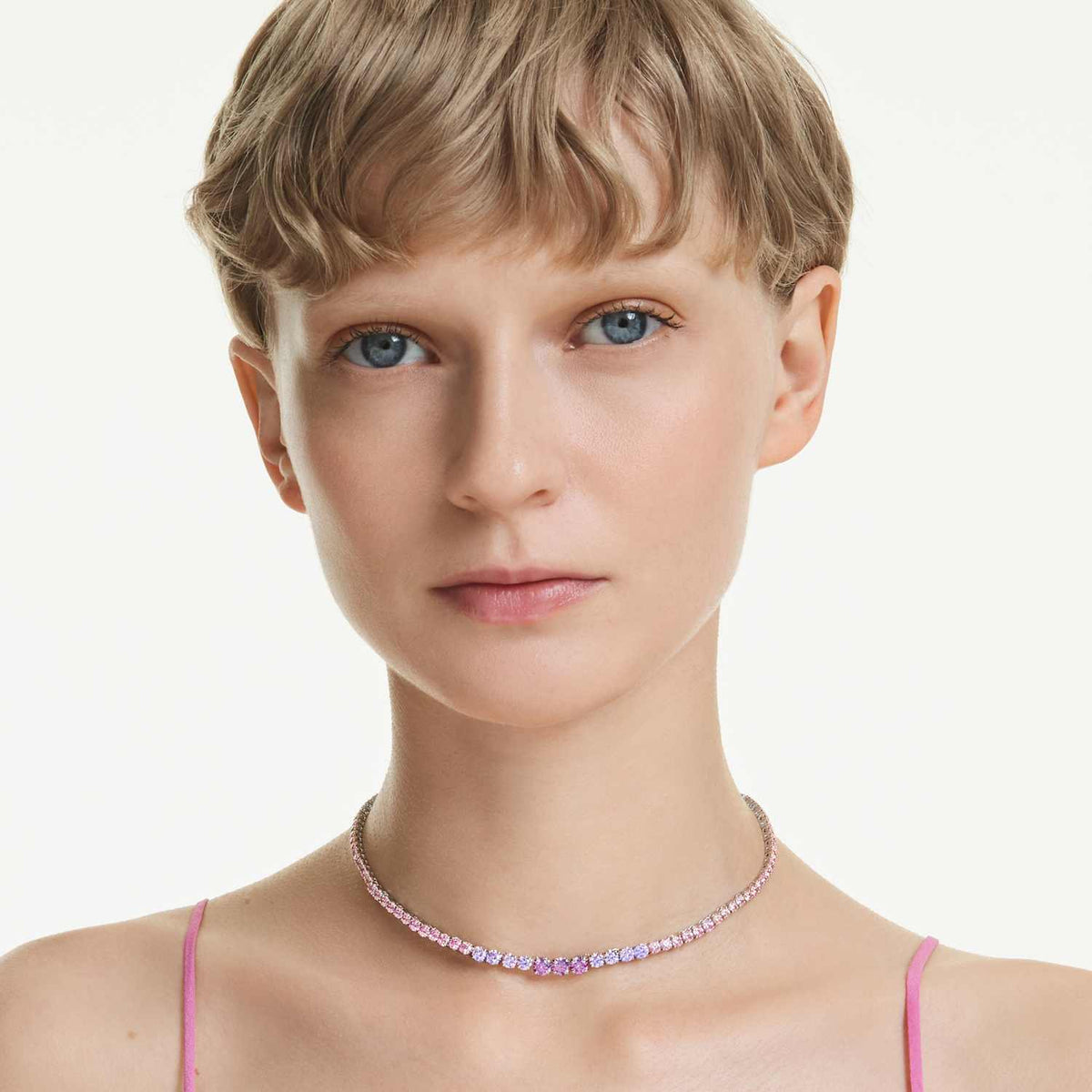 Collana Matrix, Sfumatura di tagli Round, Multicolore, Placcato rodio