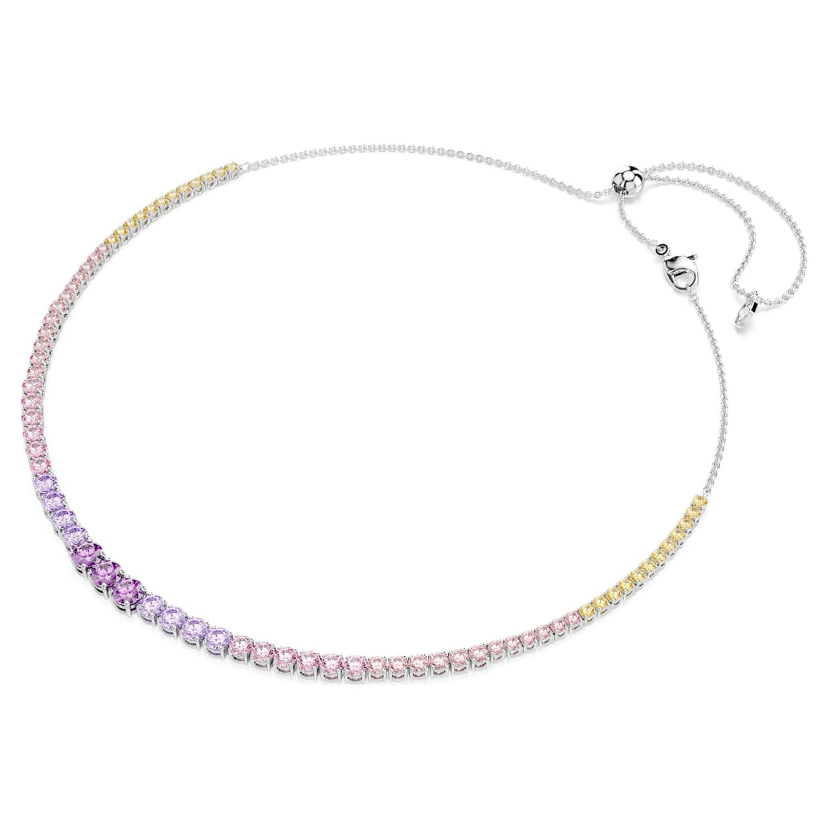 Collana Matrix, Sfumatura di tagli Round, Multicolore, Placcato rodio - foto 3