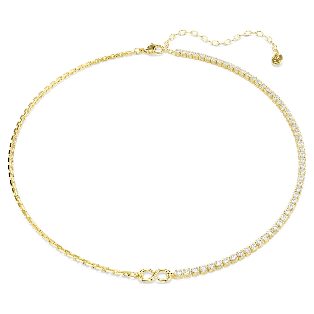 Collana a catena Matrix, Bianca, Placcato oro