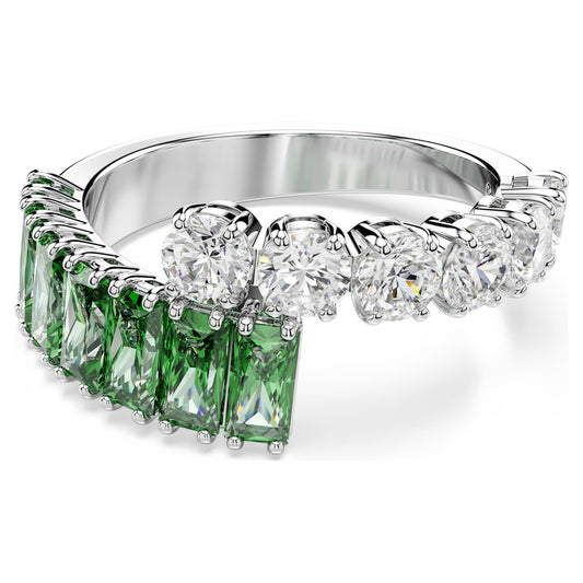 Anello Matrix, Taglio misto, Verde smeraldo, Placcato rodio - foto 2
