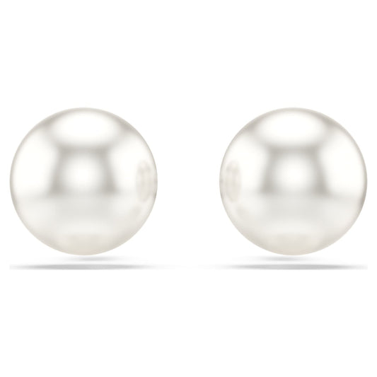 Orecchini a lobo Matrix, Perle di cristallo, Bianco, Placcato rodio - foto 2