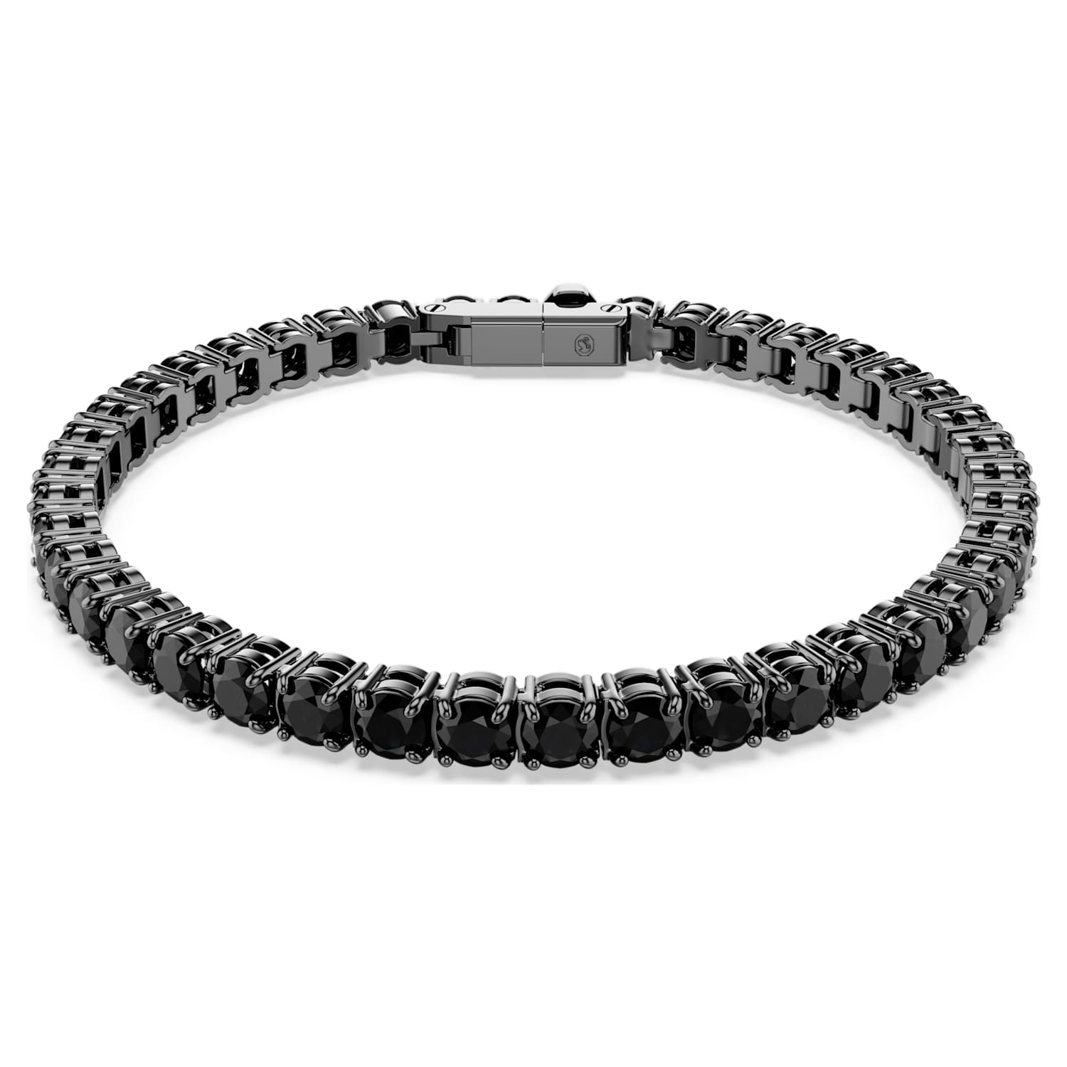 Bracciale tennis Matrix, Taglio Round, Nero, Placcato rutenio (taglia L) - foto 2