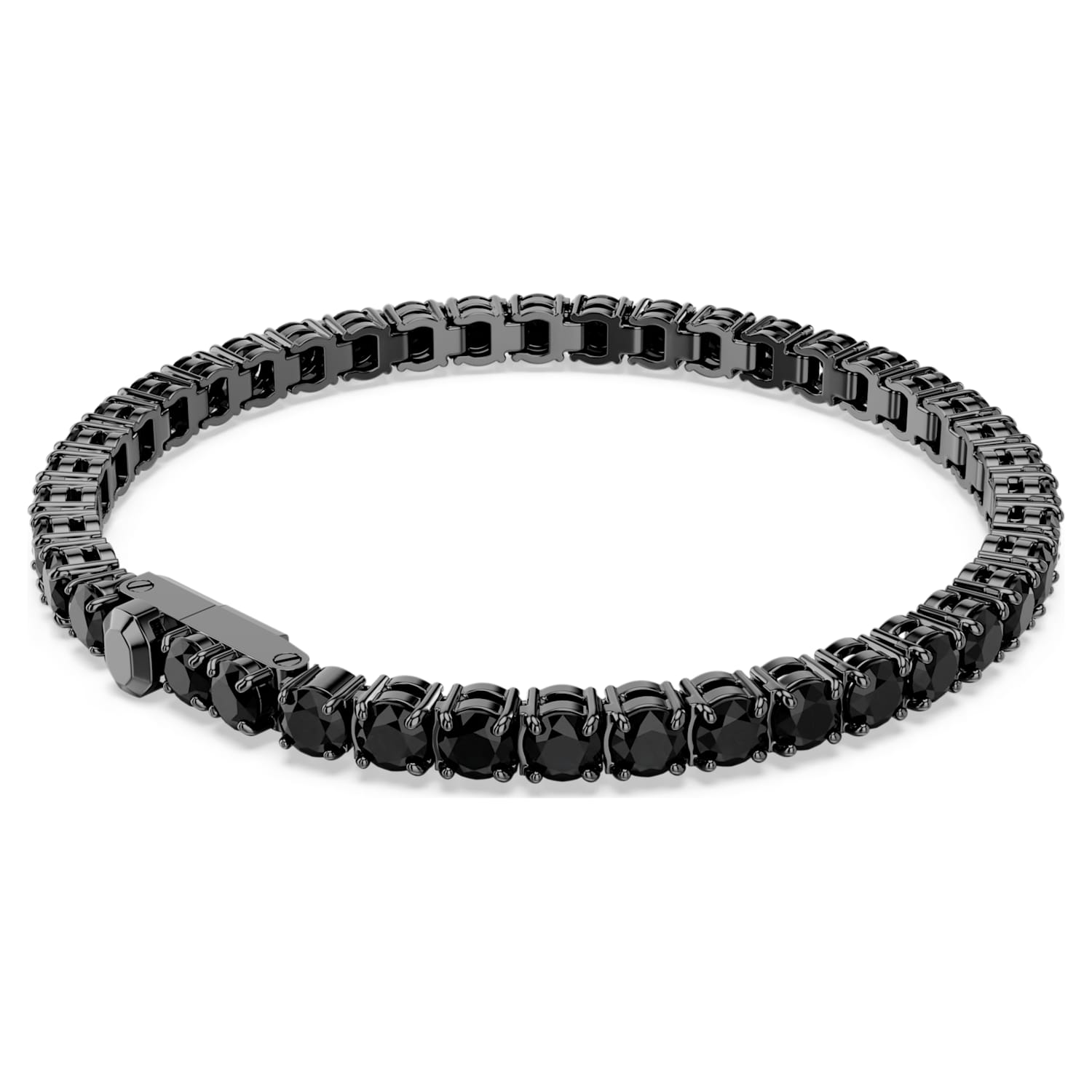 Bracciale tennis Matrix, Taglio Round, Nero, Placcato rutenio (taglia L) - foto 5