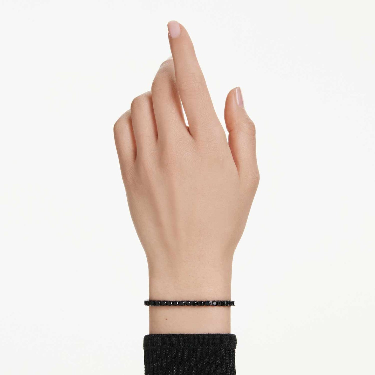 Bracciale tennis Matrix, Taglio Round, Nero, Placcato rutenio (taglia L)