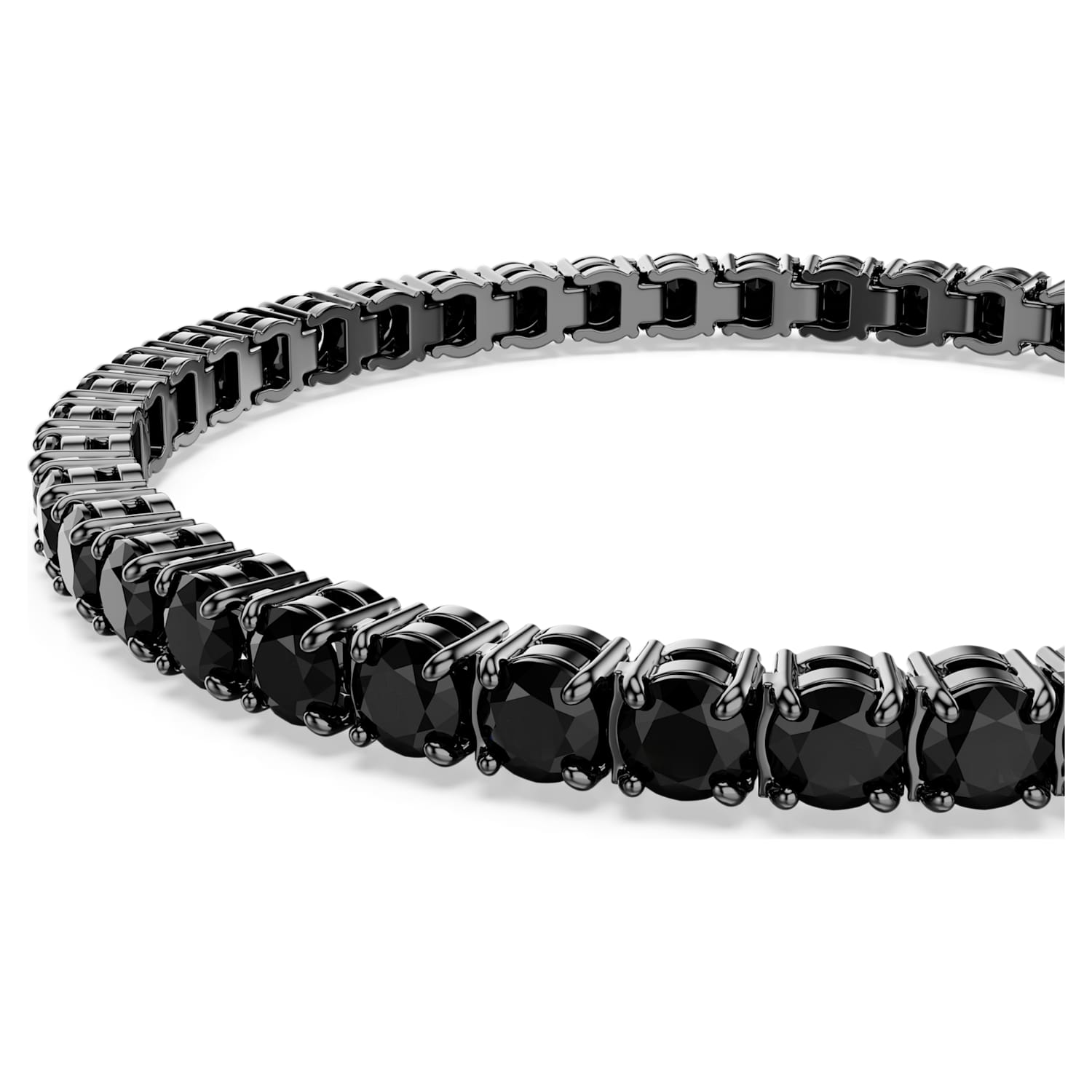 Bracciale tennis Matrix, Taglio Round, Nero, Placcato rutenio (taglia L) - foto 3