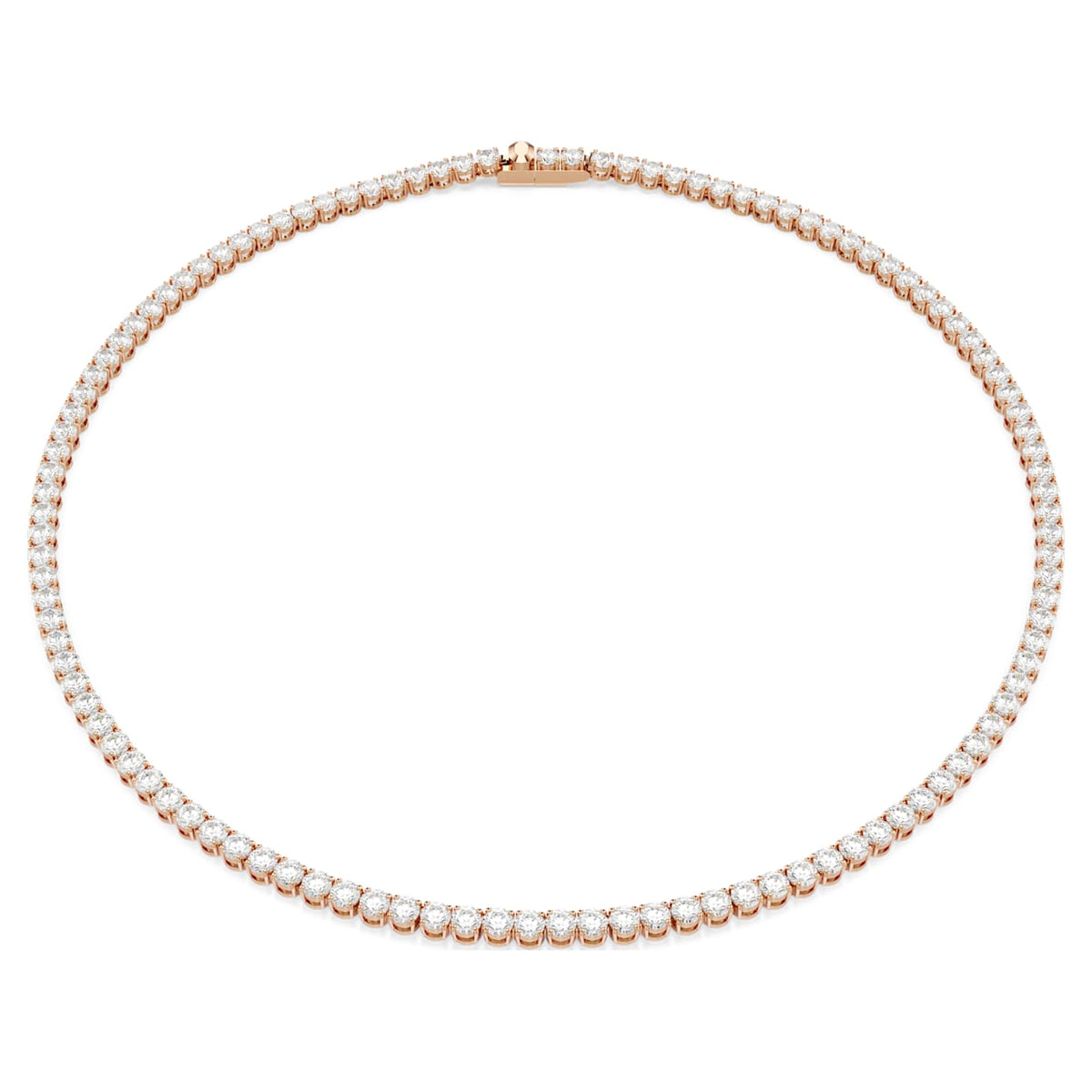 Collana tennis Matrix, Bianca, Placcato oro rosa - M