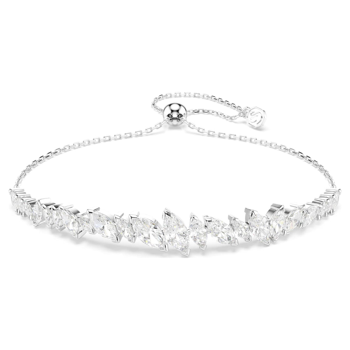 Bracciale Mesmera Frontal, Bianco, Placcato rodio