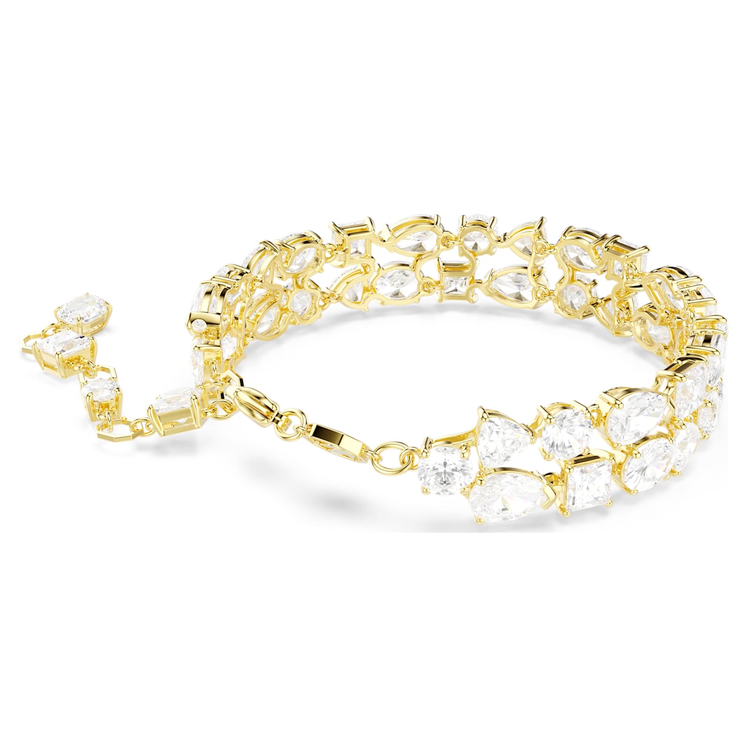 Bracciale doppio Mesmera, Bianco, Placcato oro - foto 5