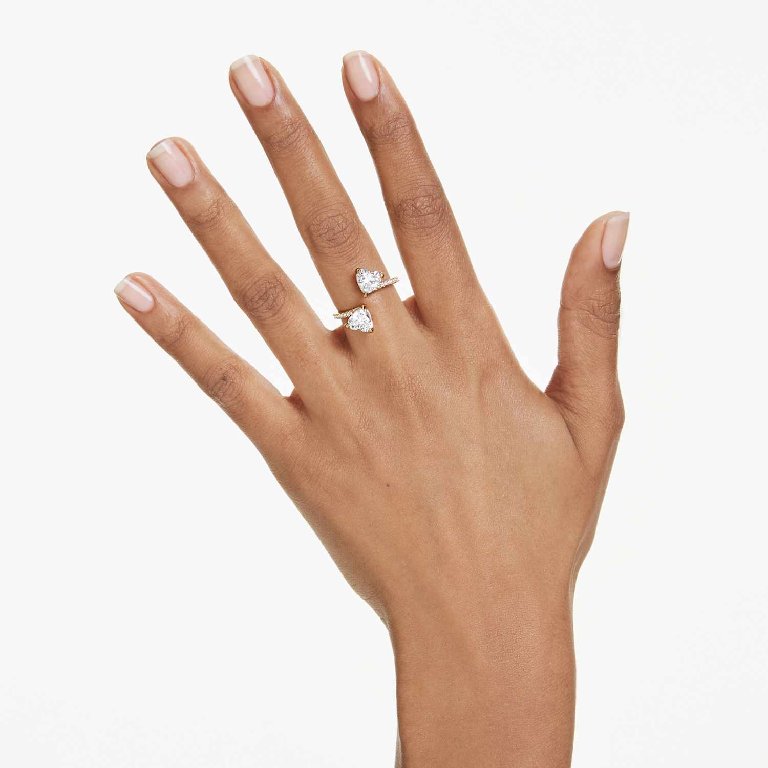 Anello Mesmera, Bianco, Placcato oro