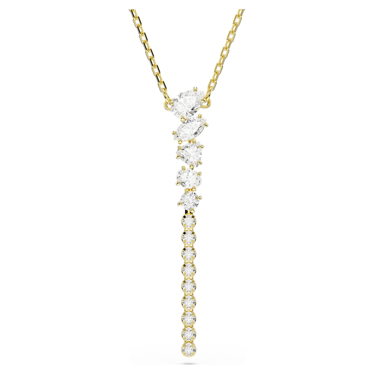 Collana Mesmera a Y, Bianca, Placcato oro