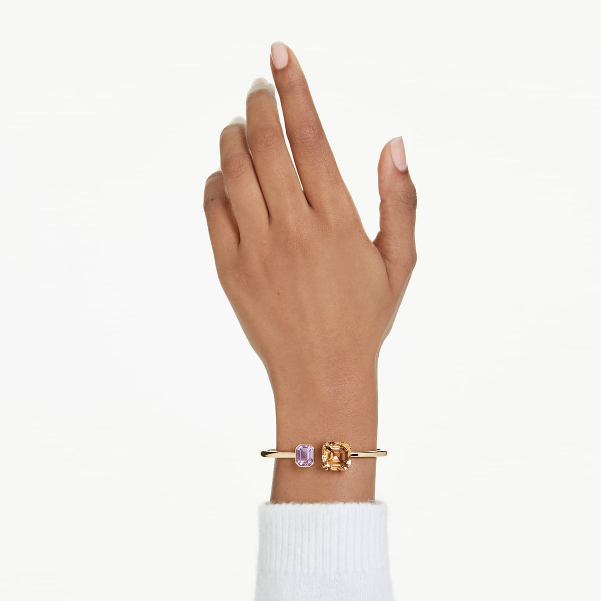 Bangle aperto Millenia, Taglio misto, Multicolore, Placcato oro