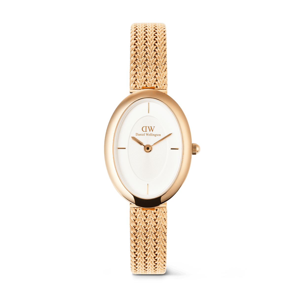 Daniel Wellington Juliette 23x31mm Braided Mesh White Sunray Rose Gold