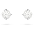 Orecchini a lobo Stilla Attract, Taglio Round, Bianchi, Placcato rodio