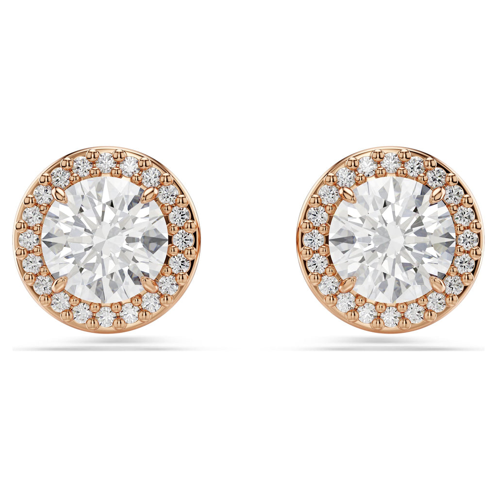 Orecchini a lobo Una Angelic, Taglio tondo, Pavé, Bianchi, Finitura oro rosa 18K