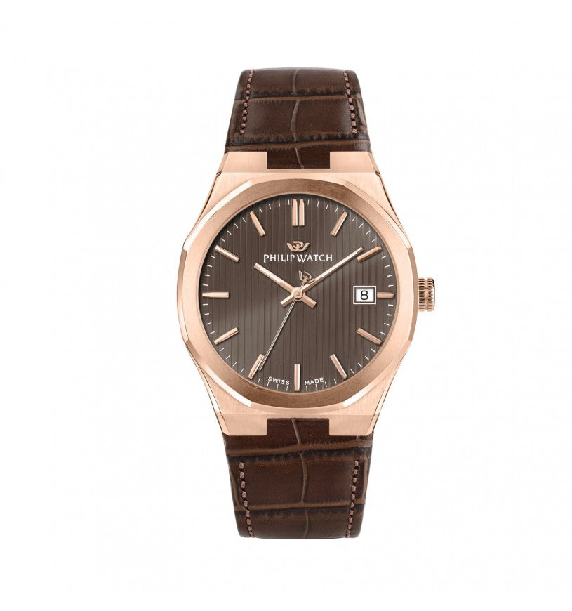 Philip Watch Windsurf R8251533001 - Orologio Uomo Marrone Oro Rosa 38mm
