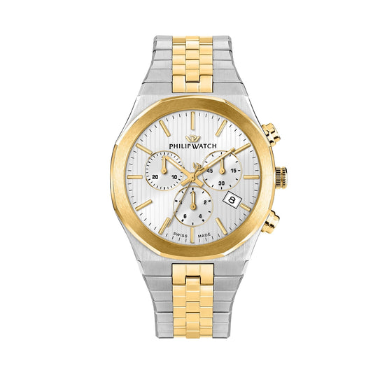 Philip Watch Windsurf Uomo Cronografo 40mm Argento/Oro Giallo R8273633004