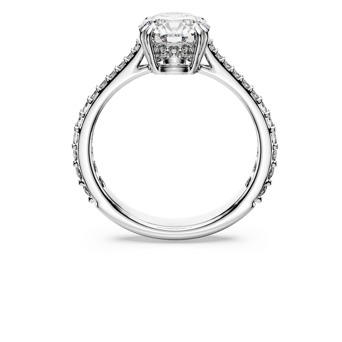 Anello Re Stilla, COCR Pavé, Bianco, Placcato rodio - foto 4