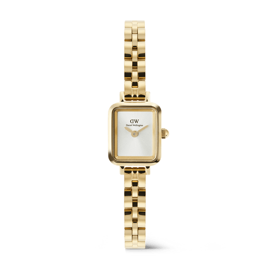Daniel Wellington Quadro Mini Arch 3-Link 15x18mm White Sunray Gold