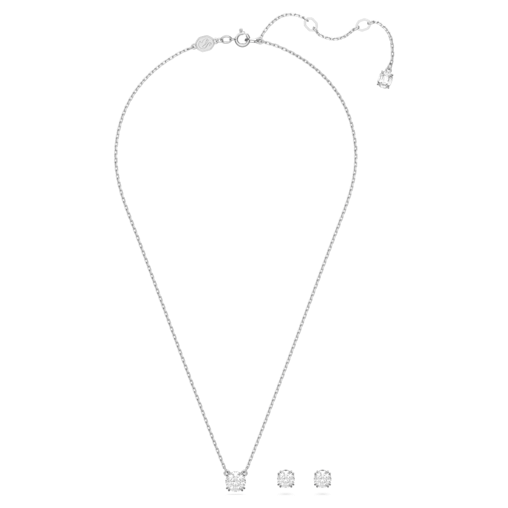 Set Stilla, Taglio Round, Bianco, Placcato rodio