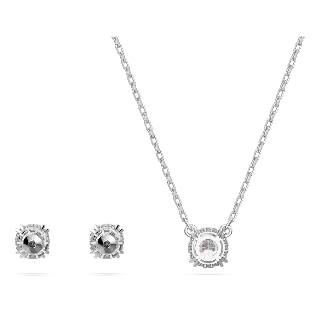 Set Stilla, Taglio Round, Bianco, Placcato rodio
