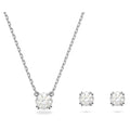 Set Stilla, Taglio Round, Bianco, Placcato rodio